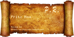 Pritz Rea névjegykártya